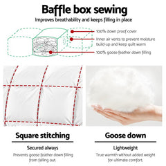 Giselle Bedding 500GSM Goose Down Feather Quilt Super King