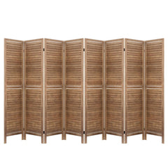 Artiss 8 Panel Room Divider Screen 326x170cm Louver Oak