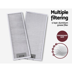 Devanti 600mm Range Hood 60cm Slide out Rangehood Stainless Steel