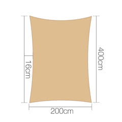 Instahut Shade Sail 2x4m Rectangle 185GSM 95% Sand Shade Cloth