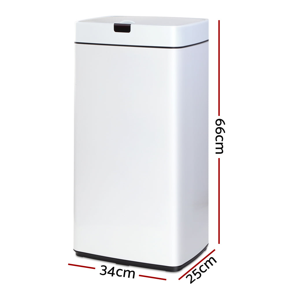 Devanti 45L Motion Sensor Bin Rubbish Automatic White