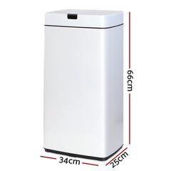 Devanti 45L Motion Sensor Bin Rubbish Automatic White