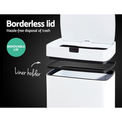 Devanti 45L Motion Sensor Bin Rubbish Automatic White