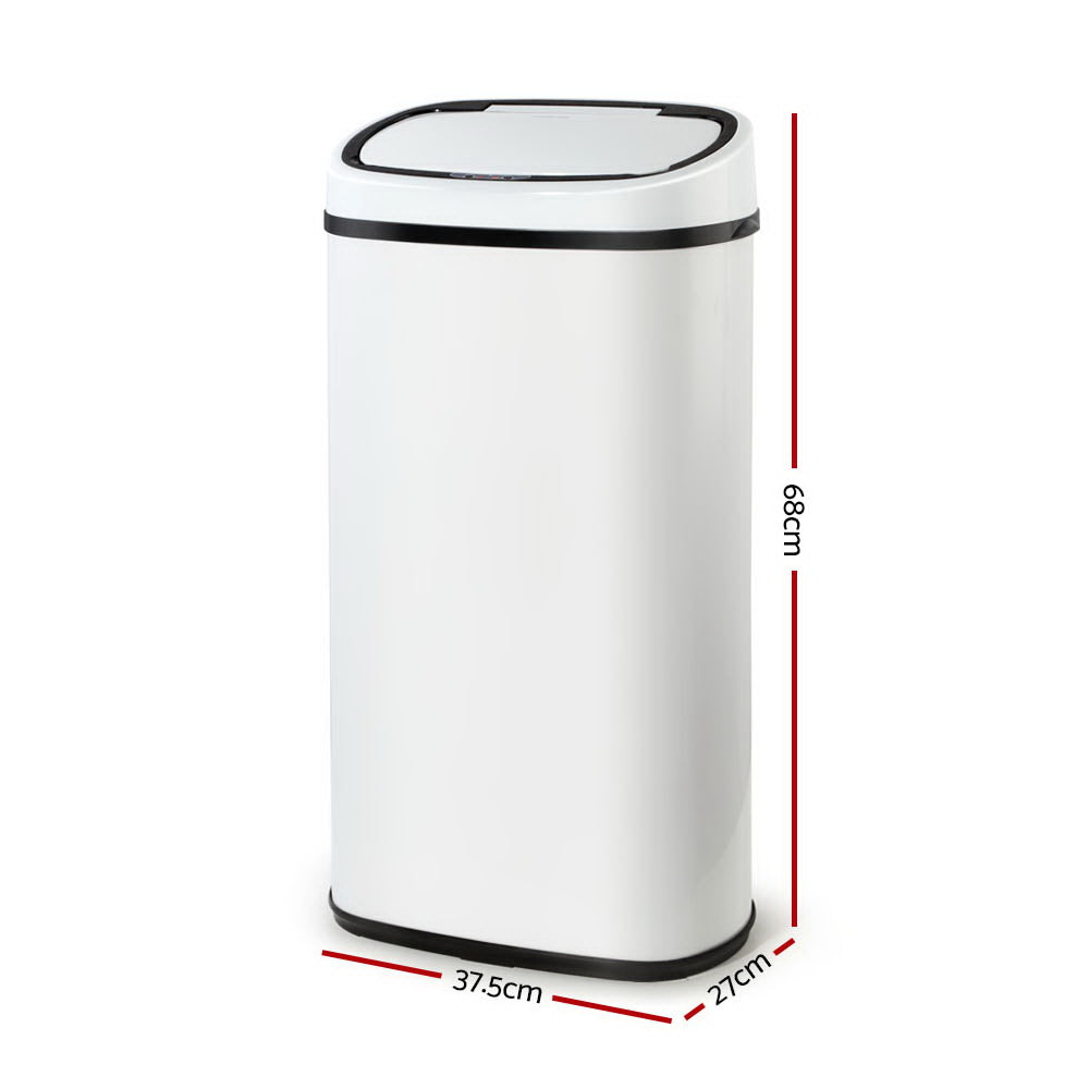 Devanti 58L Motion Sensor Bin Rubbish Automatic White