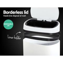 Devanti 58L Motion Sensor Bin Rubbish Automatic White