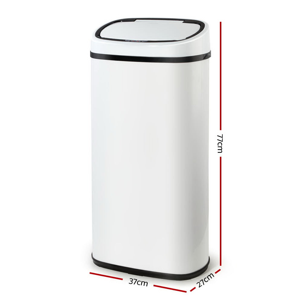 Devanti 68L Motion Sensor Bin Rubbish Automatic White