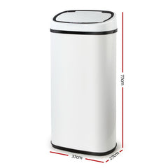 Devanti 68L Motion Sensor Bin Rubbish Automatic White