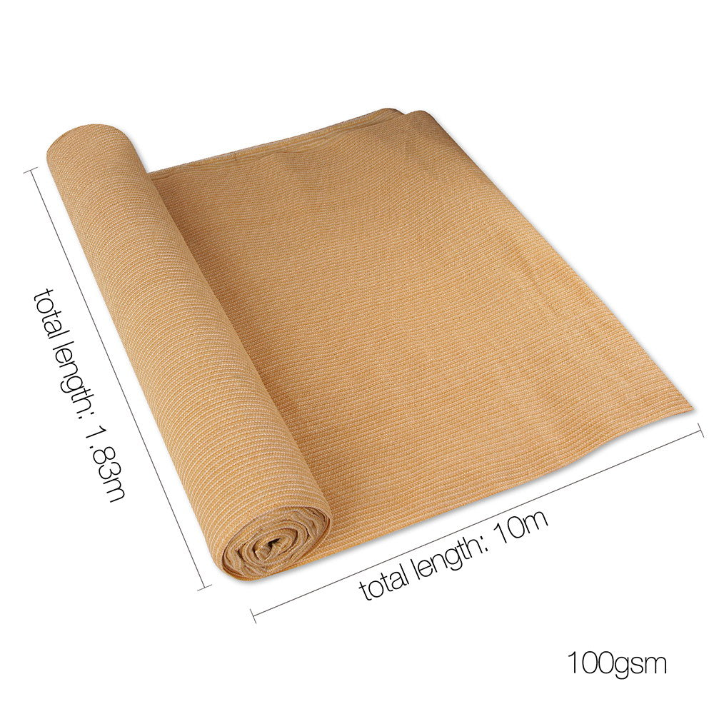 Instahut 50% Shade Cloth 1.83x10m Shadecloth Sail Hevy Duty Beige
