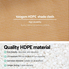Instahut 50% Shade Cloth 1.83x10m Shadecloth Sail Hevy Duty Beige