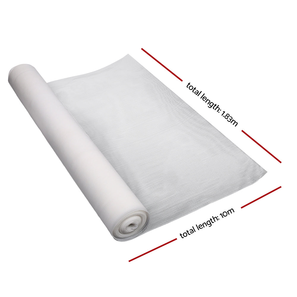 Instahut 50% Shade Cloth 1.83x10m Shadecloth Wide Heavy Duty White