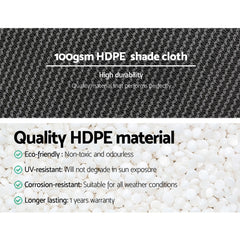 Instahut 50% Shade Cloth 1.83x10m Shadecloth Wide Heavy Duty White