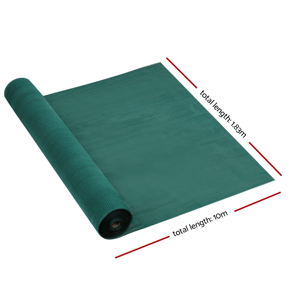 Instahut 30% Shade Cloth 1.83x10m Shadecloth Wide Heavy Duty Green