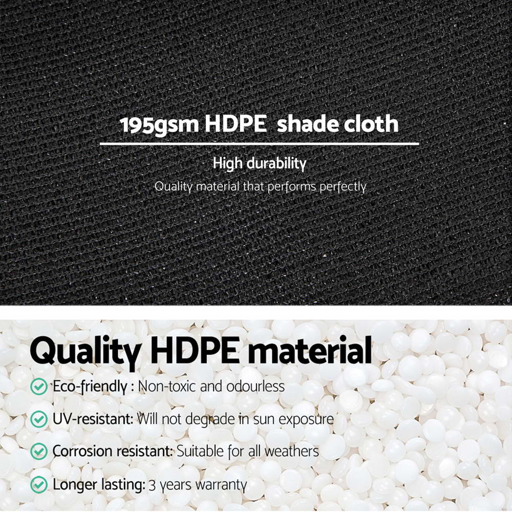 Instahut 90% Shade Cloth 1.83x20m Shadecloth Sail Heavy Duty Black