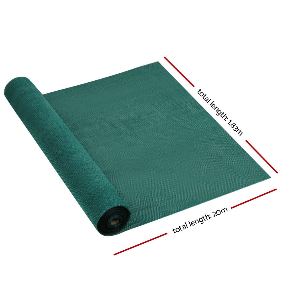 Instahut 30% Shade Cloth 1.83x20m Shadecloth Wide Heavy Duty Green