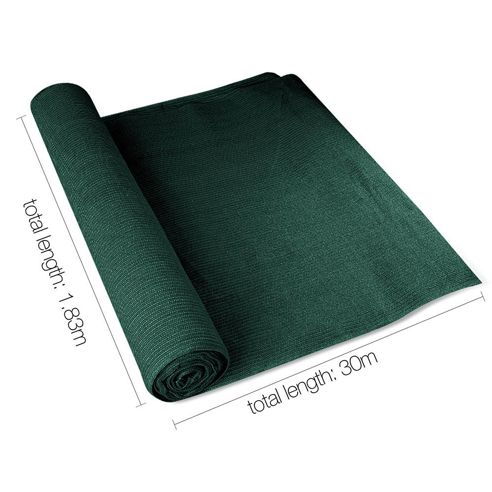 Instahut 50% Shade Cloth 1.83x30m Shadecloth Sail Heavy Duty Green