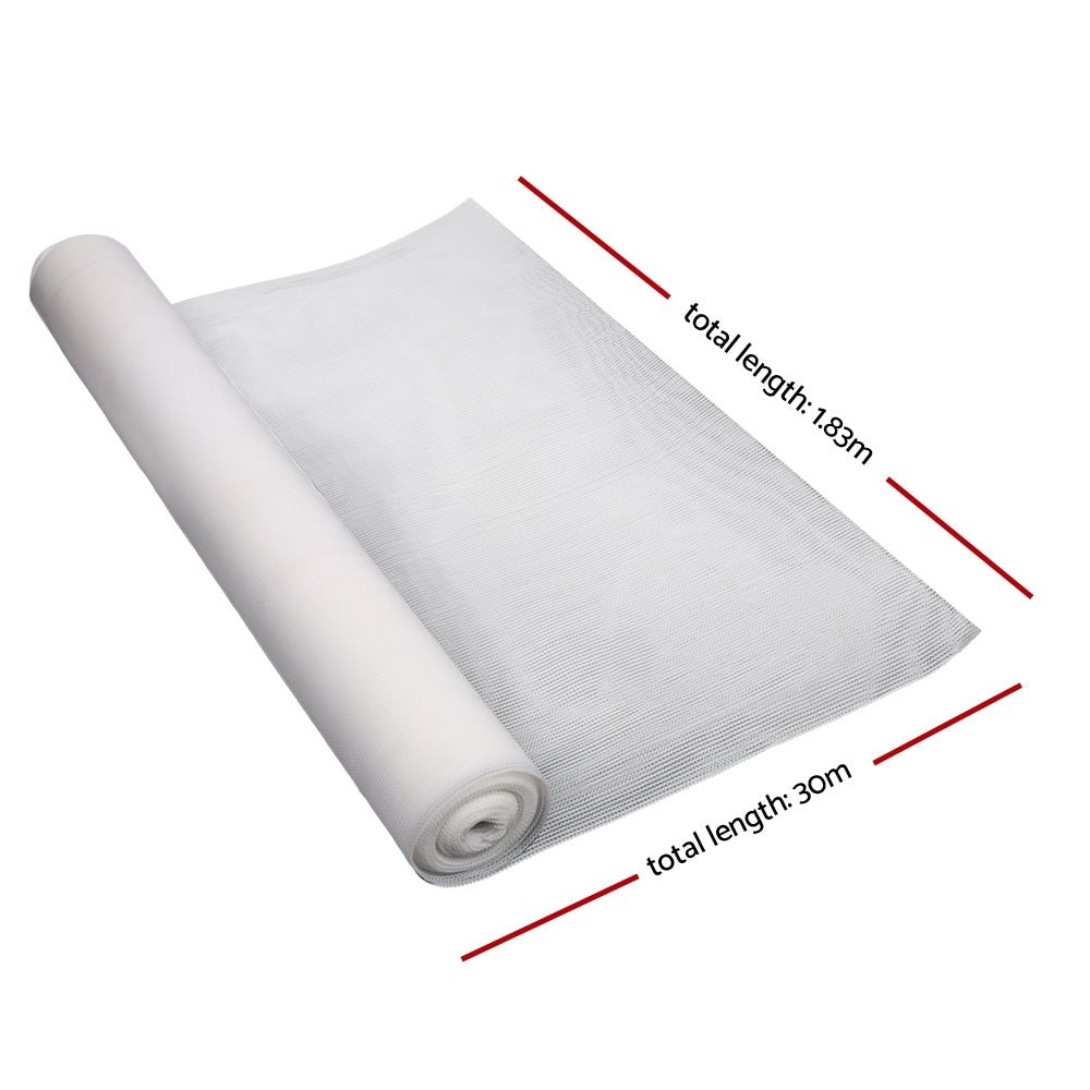 Instahut 50% Shade Cloth 1.83x30m Shadecloth Wide Heavy Duty White