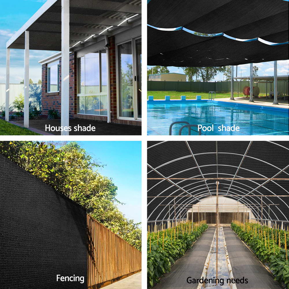 Instahut 90% Shade Cloth 1.83x30m Shadecloth Sail Heavy Duty Black