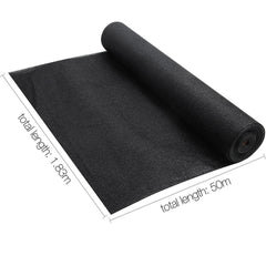 Instahut 50% Shade Cloth 1.83x50m Shadecloth Sail Heavy Duty Black