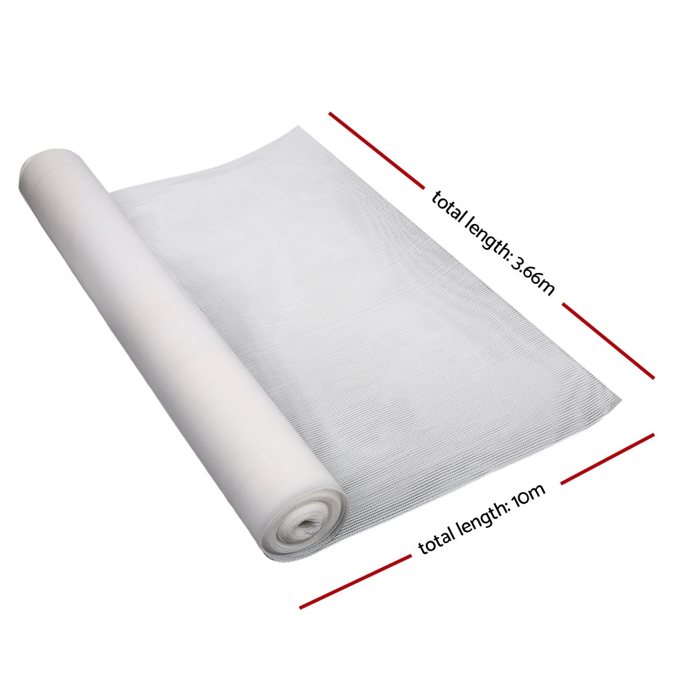 Instahut 50% Shade Cloth 3.66x10m Shadecloth Wide Heavy Duty White