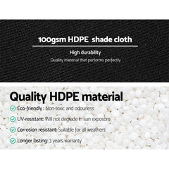 Instahut 50% Shade Cloth 3.66x20m Shadecloth Sail Heavy Duty Black