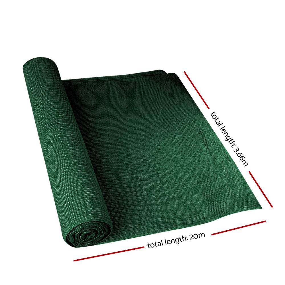 Instahut 90% Shade Cloth 3.66x20m Shadecloth Sail Heavy Duty Green
