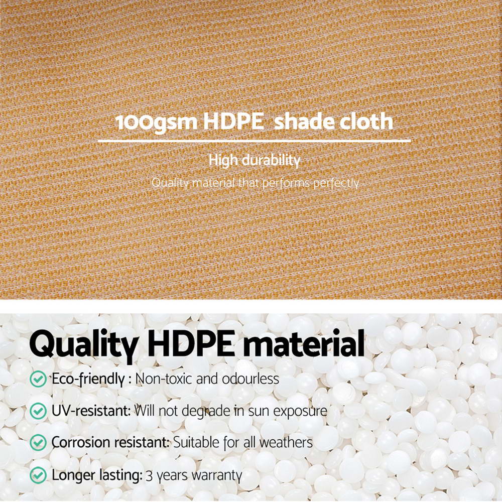 Instahut 50% Shade Cloth 3.66x30m Shadecloth Sail Heavy Duty Beige