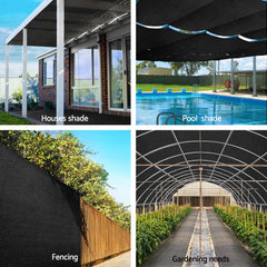Instahut 90% Shade Cloth 3.66x30m Shadecloth Sail Heavy Duty Black