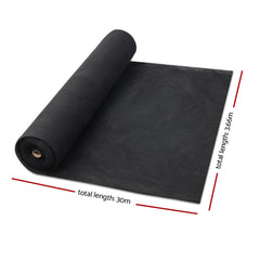 Instahut 30% Shade Cloth 3.66x30m Shadecloth Wide Heavy Duty Black