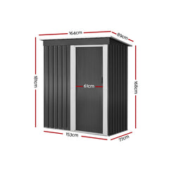 Giantz Garden Shed 1.62x0.86M Sheds Outdoor Storage Tool Workshop House Shelter Sliding Door