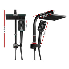 Cefito 8'' Rain Shower Head Set Handheld Square High Pressure Black