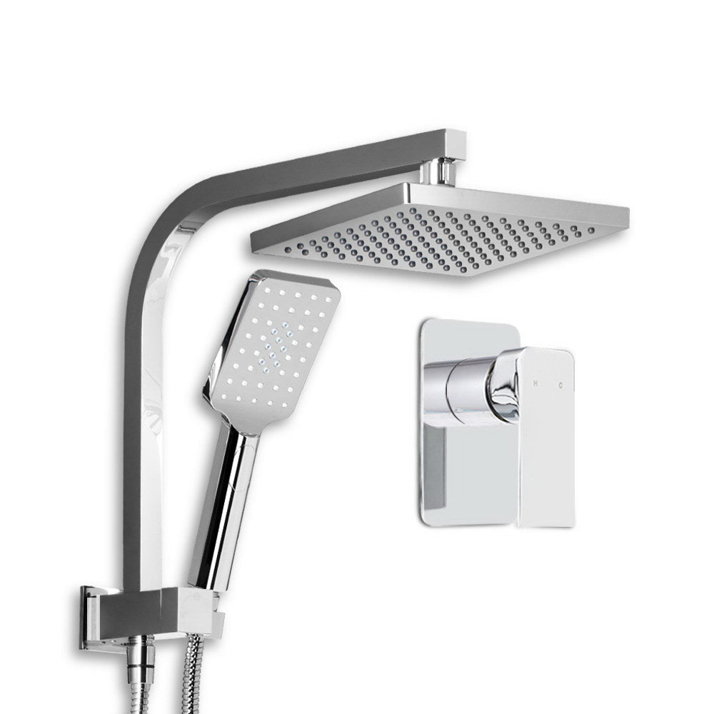 Cefito 8'' Rain Shower Head Set Handheld Round High Pressure Mixer Tap Chrome