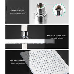 Cefito 8'' Rain Shower Head Set Handheld Round High Pressure Mixer Tap Chrome