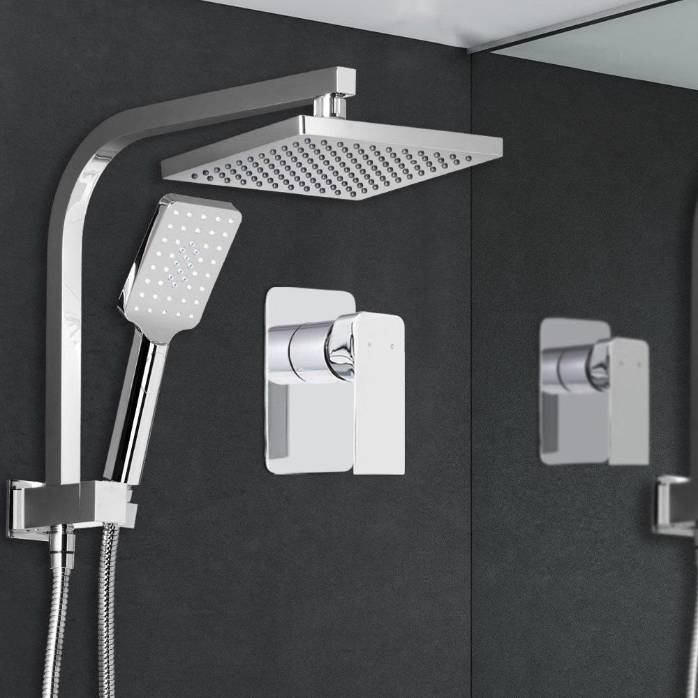 Cefito 8'' Rain Shower Head Set Handheld Round High Pressure Mixer Tap Chrome