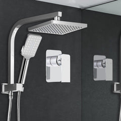 Cefito 8'' Rain Shower Head Set Handheld Round High Pressure Mixer Tap Chrome
