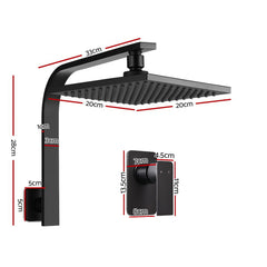 Cefito 8'' Rain Shower Head Wall Arm Square High Pressure Mixer Tap Black