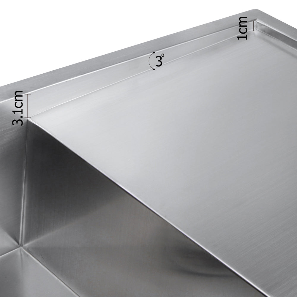 Cefito Kitchen Sink 96X45CM Stainless Steel Basin Single Bowl Silver
