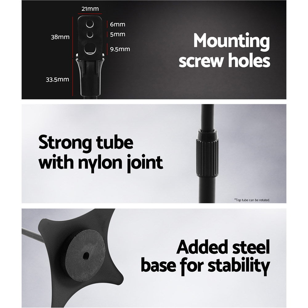 Alpha Speaker Stand 75-112cm Adjustable Height Surround Sound Studio Home 2pcs