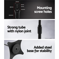 Alpha Speaker Stand 75-112cm Adjustable Height Surround Sound Studio Home 2pcs