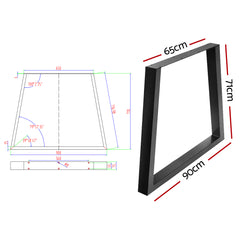 Artiss Metal Table Legs DIY Trapezoid 65X90CM Set of 2