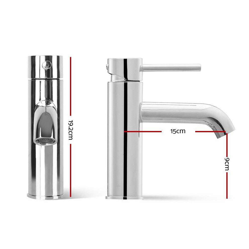Cefito Bathroom Basin Mixer Tap Round Brass Faucet Vanity Laundry Chrome