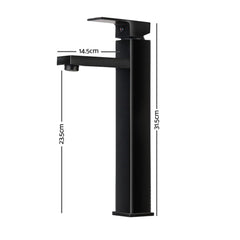 Cefito Bathroom Basin Mixer Tap Square Tall Faucet Vanity Laundry Black
