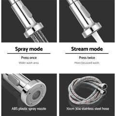 Cefito Kitchen Mixer Tap Pull Down 2 Modes Sink Faucet Basin Laundry Chrome