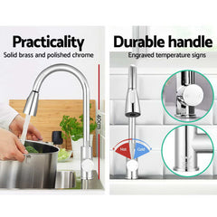 Cefito Kitchen Mixer Tap Pull Out 2 Mode Sink Faucet Basin Laundry Chrome