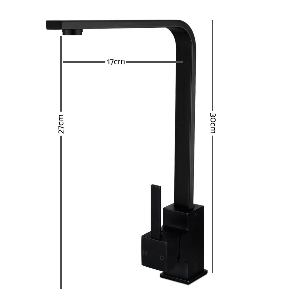 Cefito Kitchen Mixer Tap Mixer Square Sink Faucet Basin Laundry Black