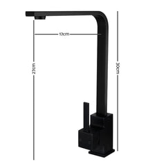Cefito Kitchen Mixer Tap Mixer Square Sink Faucet Basin Laundry Black