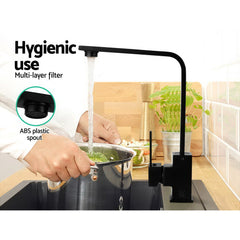 Cefito Kitchen Mixer Tap Mixer Square Sink Faucet Basin Laundry Black