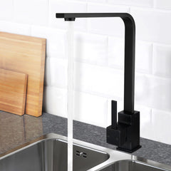 Cefito Kitchen Mixer Tap Mixer Square Sink Faucet Basin Laundry Black