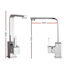 Cefito Kitchen Mixer Tap Mixer Square Sink Faucet Basin Laundry Chrome