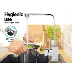 Cefito Kitchen Mixer Tap Mixer Square Sink Faucet Basin Laundry Chrome
