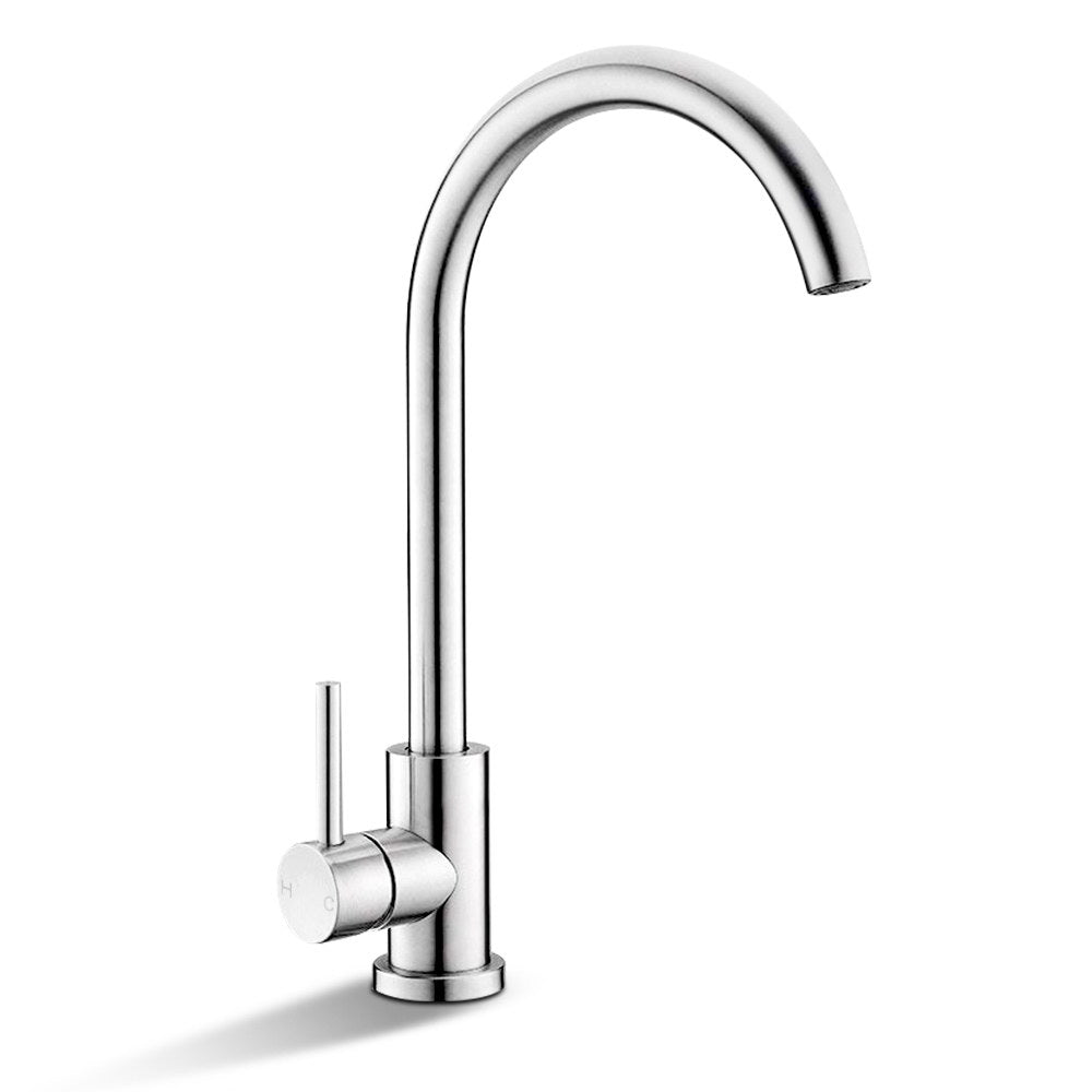 Cefito Kitchen Mixer Tap Mixer Round Sink Faucet Basin Laundry Chrome